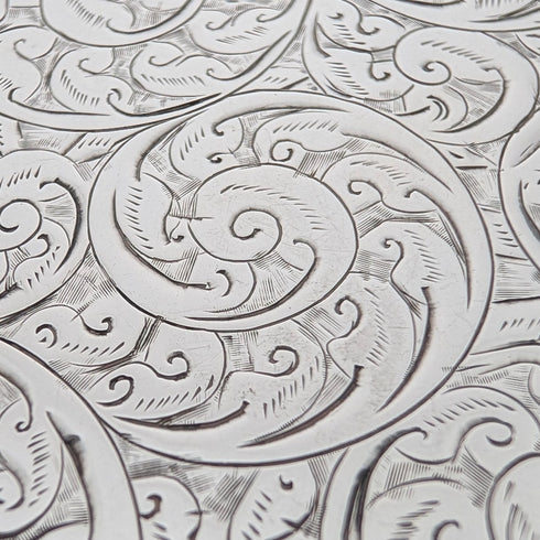 1900 年英國古董捲軸雕刻純銀卡片盒,71 克,喬治聯合