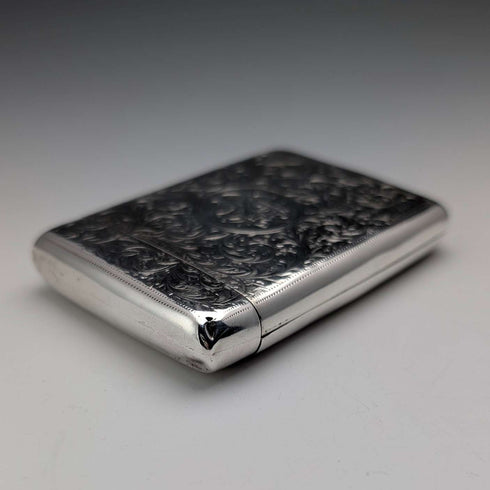 1902年 英国アンティーク 純銀製 シガレットケース 75g I.J. Evens&Co