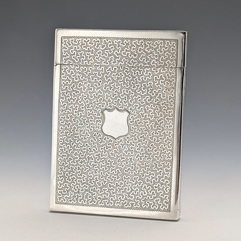 1839 年英國古董扭紋純銀卡片盒,83 克,Joseph Willmore