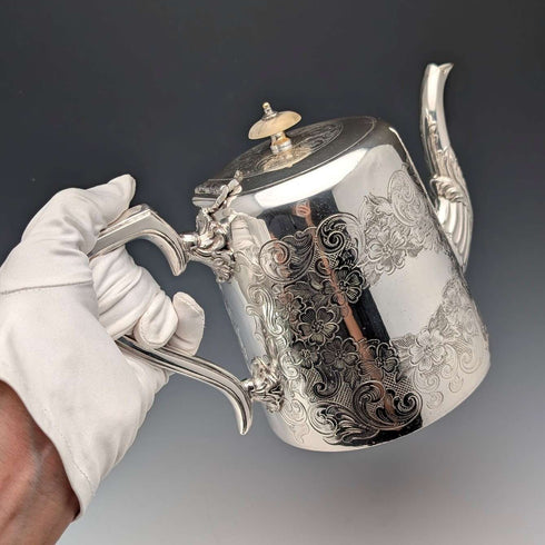 1905年頃 英国アンティーク シルバープレート製ティーポット John Henry Potter