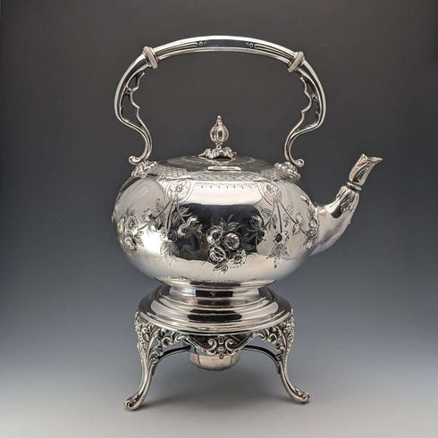 1900年頃 英国アンティーク シルバープレート製 ティーケトルセット W.W. Harrison&Co