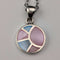 Vintage sterling silver two-tone mother-of-pearl pendant with necklace