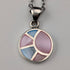 Vintage sterling silver two-tone mother-of-pearl pendant with necklace