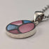 Vintage sterling silver two-tone mother-of-pearl pendant with necklace