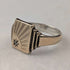 Vintage sterling silver and 9ct gold plated signet ring (size 22)