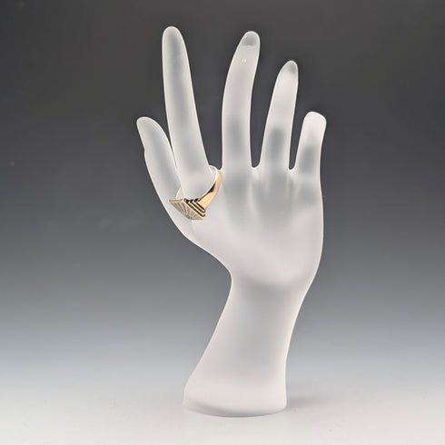 ヴィンテージ 純銀&9ctゴールドメッキ シグネットリング 指輪(22号)