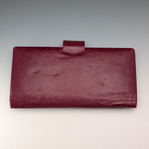 Vintage Burgundy Leather Glove & Handkerchief Case