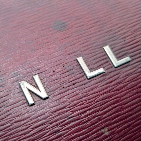 1904 British Antique Burgundy Leather File Holder by Arthur William Clare