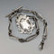 Circa 1894 British Antique Fancy Link Sterling Silver Albert Chain, 44g, Sterling Silver Medal Fob