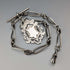 Circa 1894 British Antique Fancy Link Sterling Silver Albert Chain, 44g, Sterling Silver Medal Fob