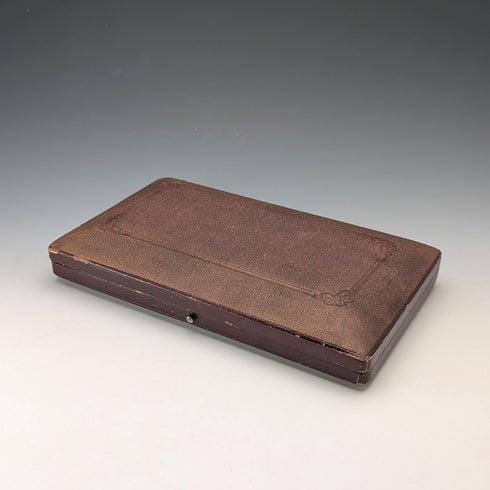 19世紀後半 英国アンティーク 白蝶貝ハンドル シルバープレート製 デザートサービングセット ケース入