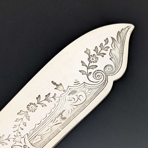 1903 British Antique Silver Plate Fish Cutlery (6 Pairs) by Walker & Hall