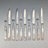 Late 19th Century British Antique Mother-of-Pearl Handle Tea Cutlery (5 Pairs) by Christopher Johnson