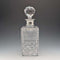 1983 British Vintage Cut Glass Square Decanter with Sterling Silver Decoration, Garrard & Co.