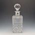 1983 British Vintage Cut Glass Square Decanter with Sterling Silver Decoration, Garrard & Co.