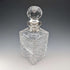 1983 British Vintage Cut Glass Square Decanter with Sterling Silver Decoration, Garrard & Co.