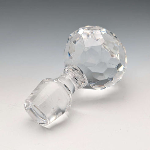 1983 British Vintage Cut Glass Square Decanter with Sterling Silver Decoration, Garrard & Co.