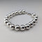 Vintage Sterling Silver Large Beaded Bracelet, 15g
