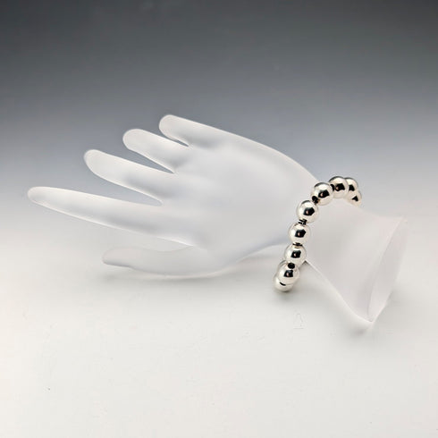 Vintage Sterling Silver Large Beaded Bracelet, 15g