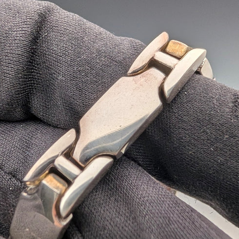 英国ヴィンテージ 純銀製 パネルリンク ブレスレット 32g WSG