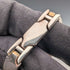 British Vintage Sterling Silver Panel Link Bracelet, 32g, WSG
