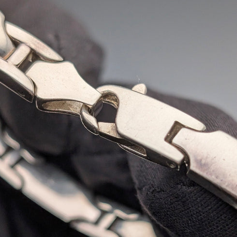 英国ヴィンテージ 純銀製 パネルリンク ブレスレット 32g WSG