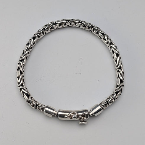 Vintage Sterling Silver Byzantine Chain Bracelet, 32g, TJC