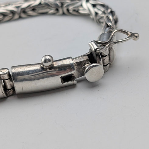Vintage Sterling Silver Byzantine Chain Bracelet, 32g, TJC