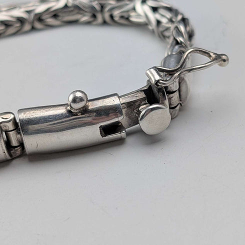 Vintage Sterling Silver Byzantine Chain Bracelet, 32g, TJC