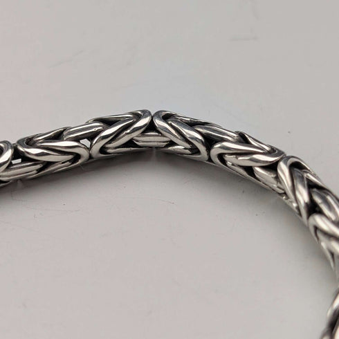 Vintage Sterling Silver Byzantine Chain Bracelet, 32g, TJC