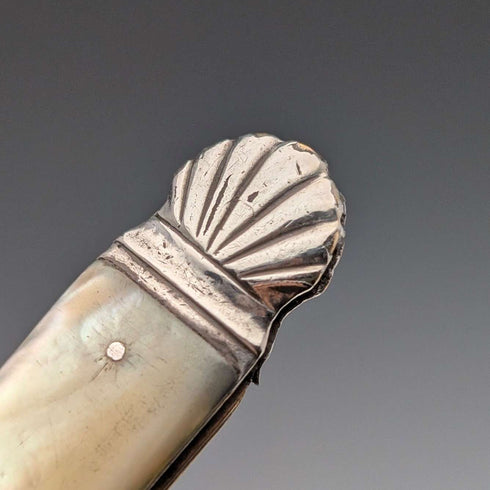 1821 British Antique Mother-of-Pearl Handle, Pure Silver Blade Penknife by Thomas Nowill