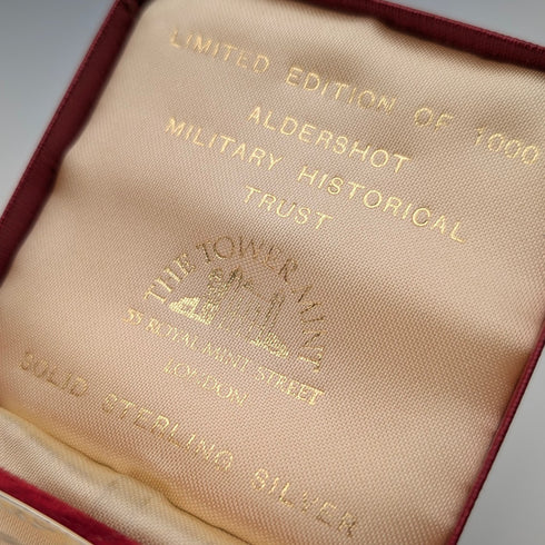 1982 年奧爾德肖特軍事歷史基金會純銀紀念章,Tower Mint 鑄幣廠,附盒