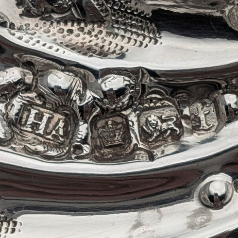 1911 年英國古董純銀貝殼形柄糖果盤,90 克,Atkin Brothers