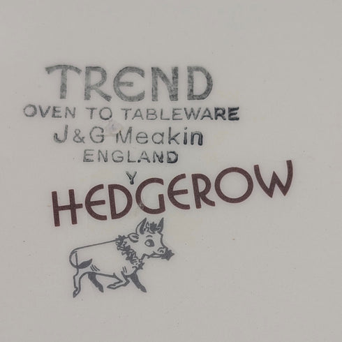 Pair of British Vintage Meakin Trend Hedgerow Pattern Dinner Plates, 27cm Diameter