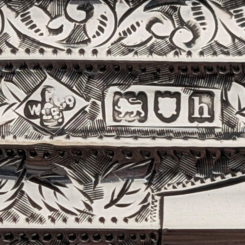 1903 British Antique Sterling Silver Double-Opening Card Case, 111g, Horace Woodward