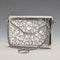 1907 British Antique Sterling Silver Card Case with Chain, 89g, Colen Hewer, Cheshire