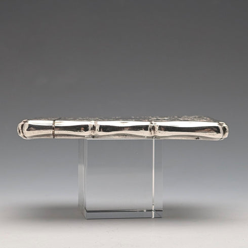 1901年 英国アンティーク 浮き彫り彫刻 純銀製カードケース 70g Colen Hewer Cheshire