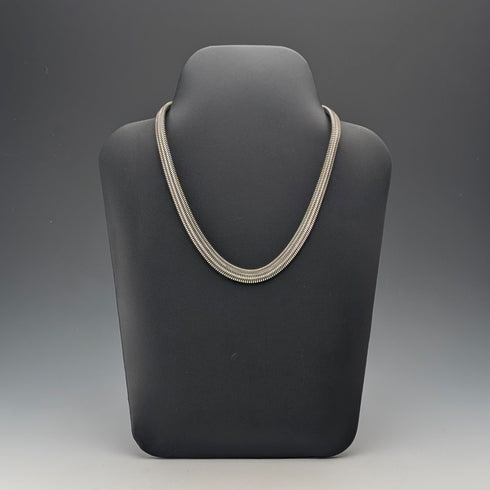 Vintage Sterling Silver Flat Snake Chain Necklace, 45cm, 54g