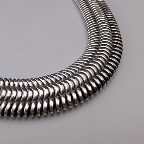 Vintage Sterling Silver Flat Snake Chain Necklace, 45cm, 54g