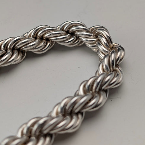 英国ヴィンテージ 純銀製 極太ツイストチェーン ネックレス42cm 37.9g DN