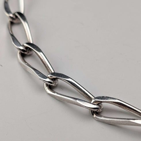 British Vintage Sterling Silver Long Curb Chain Necklace 60cm 63g VJ