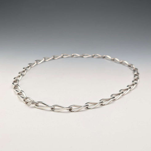 British Vintage Sterling Silver Long Curb Chain Necklace 60cm 63g VJ
