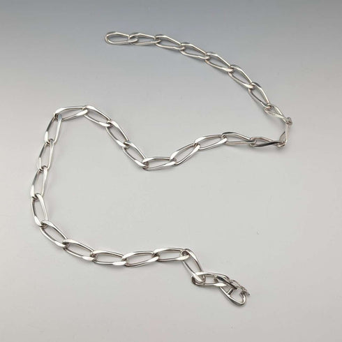 British Vintage Sterling Silver Long Curb Chain Necklace 60cm 63g VJ