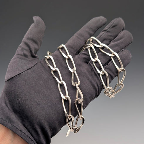 英國復古 純銀製 長款喜平鍊 項鍊60cm 63g VJ