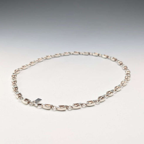 Vintage Sterling Silver Modernist Link Chain Necklace, 43cm, 32g