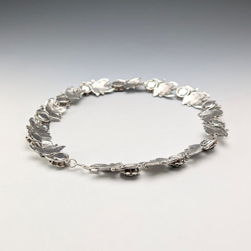 復古 純銀製 玫瑰花鏈條 項鍊43cm 65g