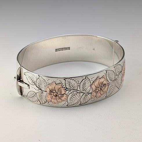 1965年 英国ヴィンテージ 純銀製 ブレスレット 56g E Liley&Co