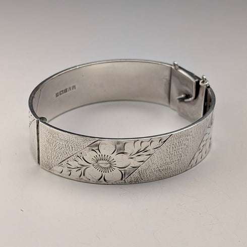 1973年 英国ヴィンテージ 純銀製 ブレスレット 46g Monomil Ltd