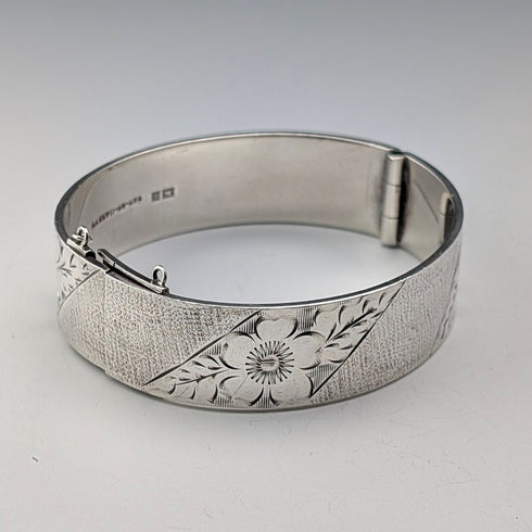 1973年 英国ヴィンテージ 純銀製 ブレスレット 46g Monomil Ltd