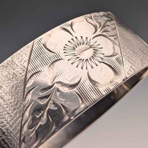 1973年 英国ヴィンテージ 純銀製 ブレスレット 46g Monomil Ltd